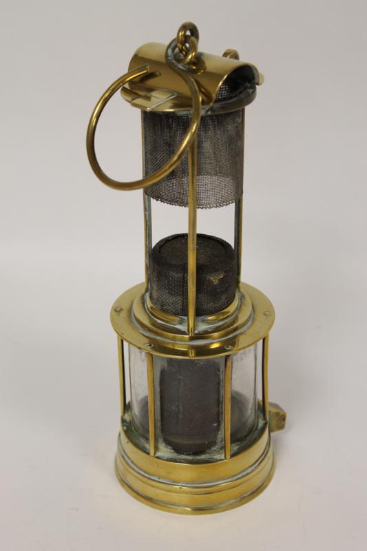 A Victorian Brass Miner's Lamp