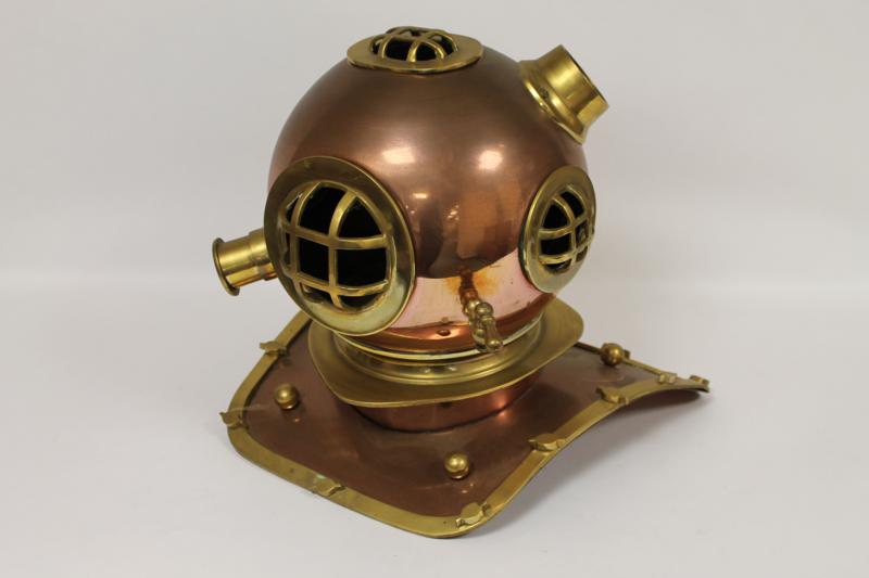 A Brass and Copper Diver's Helmet