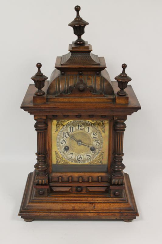 A Victorian Walnut Cased Bracket Clock
